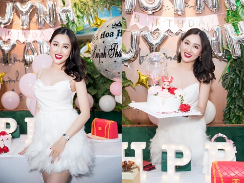 Hoa hậu Huỳnh Thúy Anh khoe nhan sắc rạng rỡ tại tiệc sinh nhật