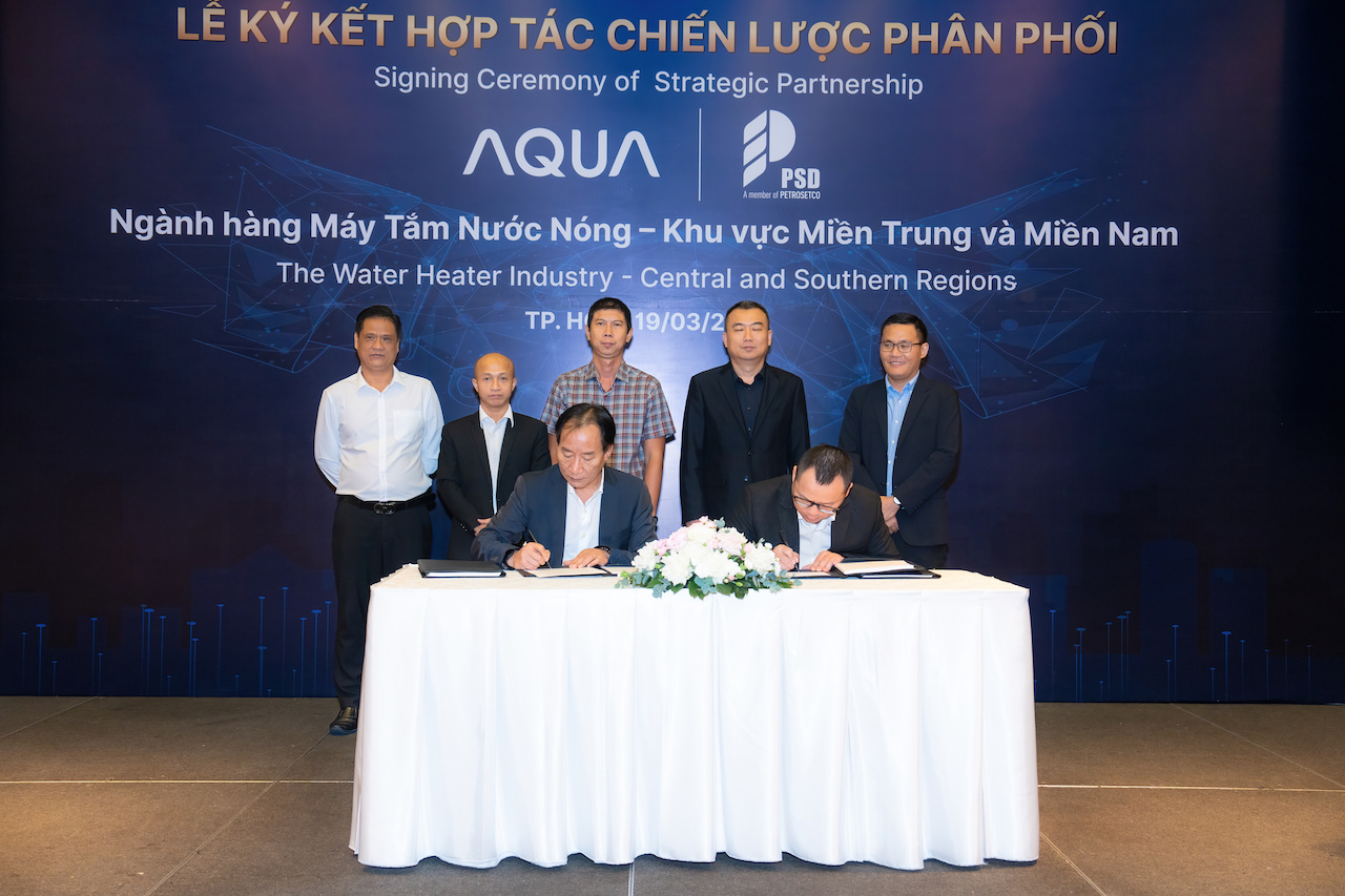 AQUA Việt Nam công bố hợp tác chiến lược phân phối ngành hàng Máy tắm nước nóng cùng đơn vị thành viên của Tổng công ty PETROSETCO